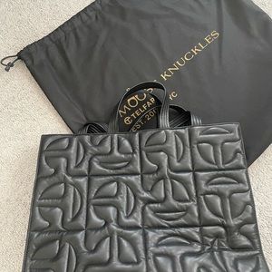LIKE NEW!! Telfar x Moose Knuckles Large Leather Quilted Shopper Tote